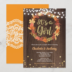 Convites Fall baby girl chá wath russa