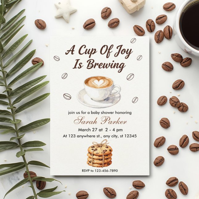 Convites Fall Baby is Brewing Coffee Baby Shower Invitation (Criador carregado)