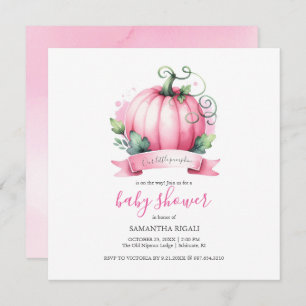 Convites Fall Baby Shower Inventa Pequena Menina De Abóbora
