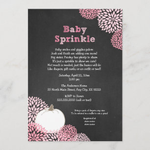 Convites Fall Baby Sprinkle Invites, floral branco de abób