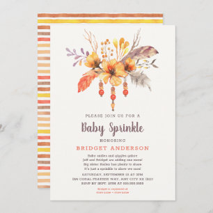 Convites Fall Boho Tribal Baby Sprinkle