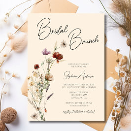 Convites Fall Boho Wildflower Bridal Brunch