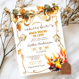 Convites Fall Bow Coquette s'more bridal shower invitation