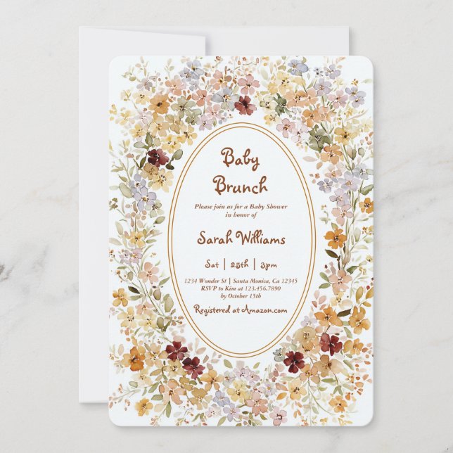 Convites Fall Brunch Baby Shower Invitation (Frente)