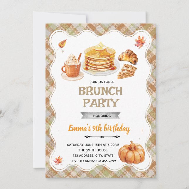 Convites Fall brunch party invitation (Frente)