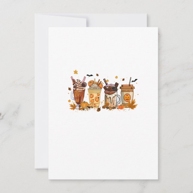 Convites Fall Coffee Pumpkin Spice Latte Café de Ação de Gr (Frente)