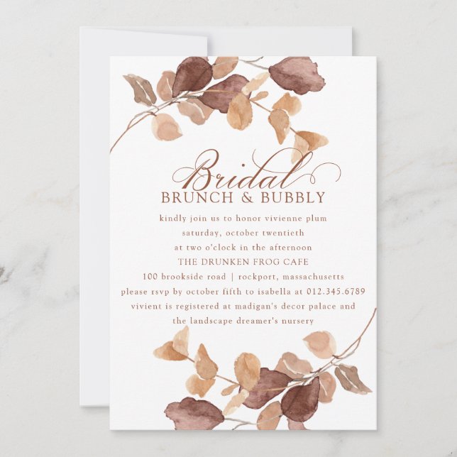 Convites Fall Eucalyptus Deixa Bridal Brunbble (Frente)