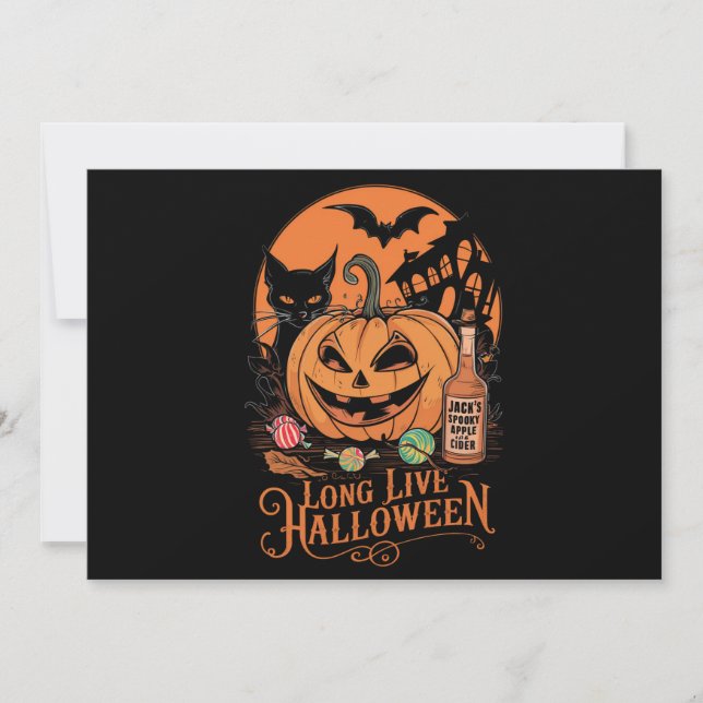 Convites Fall Fall Spooky do Halloween Retro Halloween (Frente)