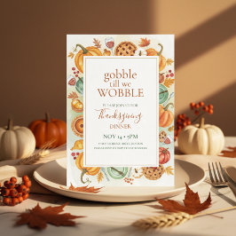 Convites Fall Feast Frame Thanksgiving Invitation