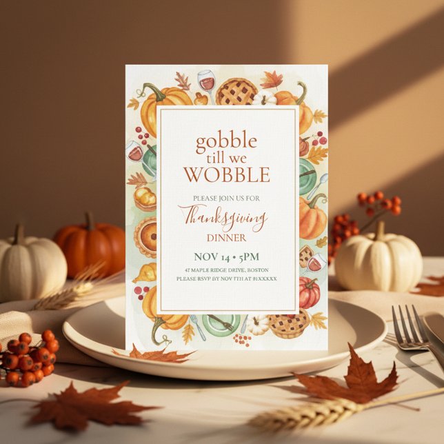 Convites Fall Feast Frame Thanksgiving Invitation (Framed Thanksgiving Invite)