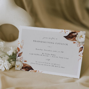 Convites Fall Floral Amizade Jantada