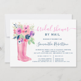 Convites Fall floral Botas aquarela chá de panela por email