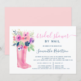 Convites Fall floral Botas aquarela chá de panela por email