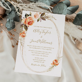 Convites Fall Floral Burnt Orange Boho Casamento