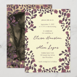 Convites Fall Floral Frame Sweet Boho Casual PHOTO Weding