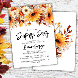 Convites Fall Floral Surprise Birthday