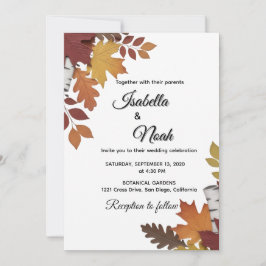 Convites Fall Floral Wedding Invitation