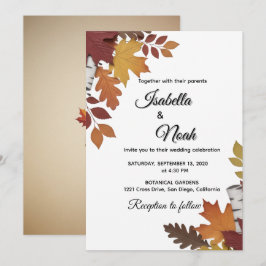 Convites Fall Floral Wedding Invitation