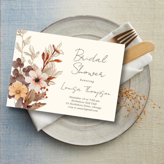 Convites Fall Florals Bridal Shower (Criador carregado)