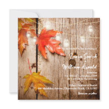 Fall Folhas Brilhando Casamento de Madeira Rústica