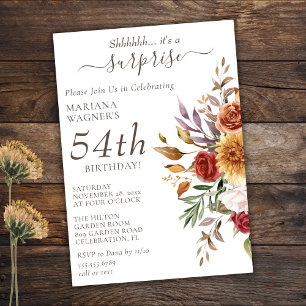 Convites Fall Foliage Autumn Colors White Surprise Birday