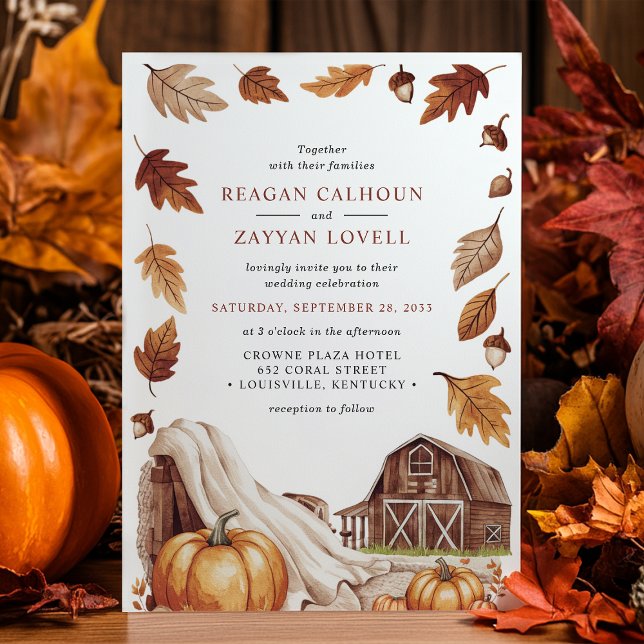 Convites Fall Foliage Barn Wedding (Criador carregado)