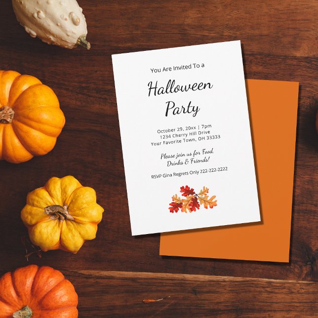 Convites Fall Foliage Elegant Autumn Halloween Party (Criador carregado)