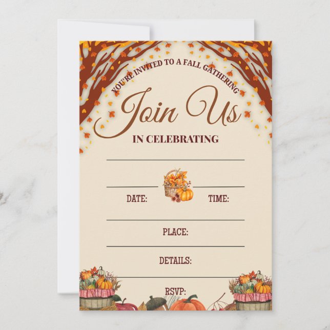 Convites Fall Gathering Celebration Design (Frente)