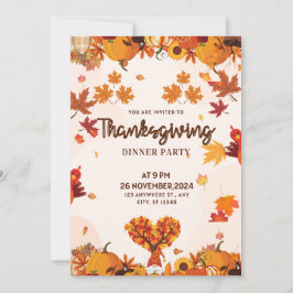 Convites Fall Gnome with Pumpkins Heart Tree Art