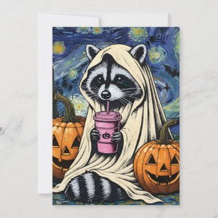 Convites Fall Halloween Ghost Pumpkin Raccoon Spook