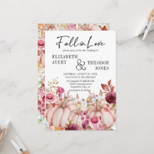 Fall in Love Autumn Pumpkin Floral Weding
