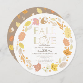 Convites Fall in Love Autumn Wreath Virtual Chá de fraldas
