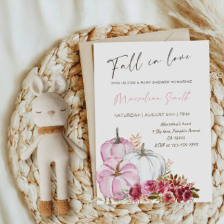 Convites Fall in Love Baby Shower-Pumpkin Baby Shower Party