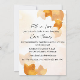 Convites Fall in Love Bridal Shower Invitation