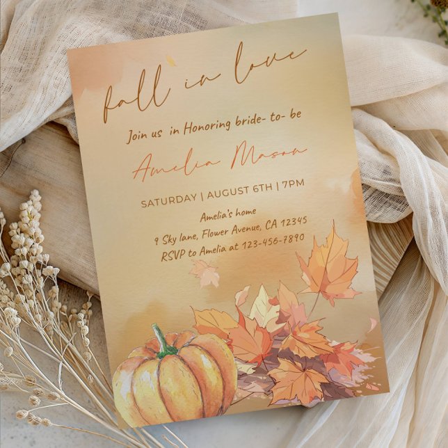 Convites Fall in Love Bride-to-Be - Romantic Autumn Bride (Criador carregado)
