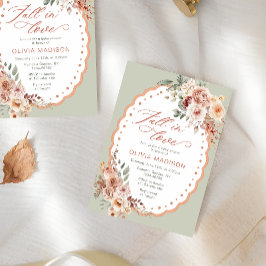 Convites Fall in Love Elegant Fall Floral Baby Shower