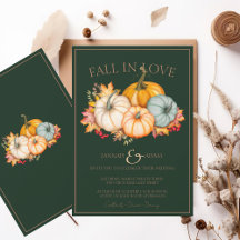 Fall in Love Emerald Green Autumn Pumpkins Casamen