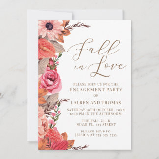Convites Fall In Love Engagement Invitation