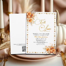 Convites Fall in Love Fall Floral QR Code Bridal Shower