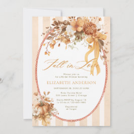 Convites Fall in Love Floral Bow Bridal Shower Invitation