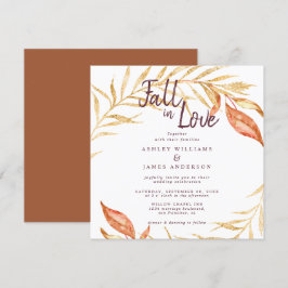 Convites Fall in Love Foliage TerraCotta Weding