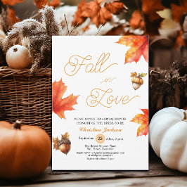 Convites Fall in Love Maple Tree Leaves Bridal Shower