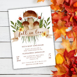 Convites Fall In Love Mushroom Autumn Baby Shower 