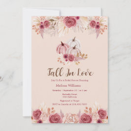 Convites Fall In Love Pink Boho Bridal Shower Invitation