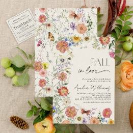 Convites Fall In Love Pressed Wildflower Bridal Shower