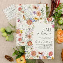 Convites Fall In Love Pressed Wildflower Bridal Shower