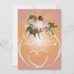 Convites Fall in Love Wedding Save the Date Invitation