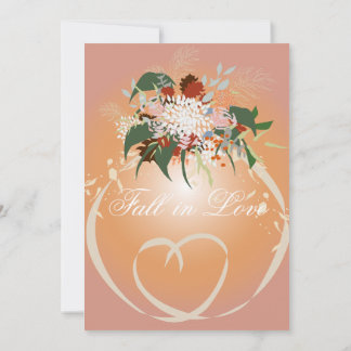 Convites Fall in Love Wedding Save the Date Invitation