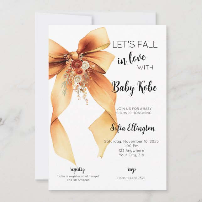 Convites Fall in Love with Baby Shower Invitation (Frente)
