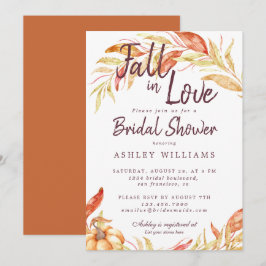 Convites Fall Love Dourado Foliage Burnt Orange Chá de pane